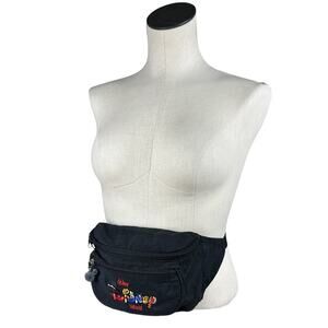 Disney Vintage Character Black Nylon Fanny Pack Bum Bag